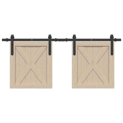 Set uși glisante pentru dulap 122 cm oțel carbon GartenMobel Dekor