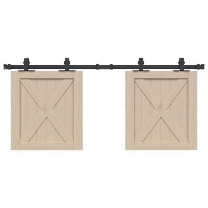 Set uși glisante pentru dulap 122 cm oțel carbon GartenMobel Dekor