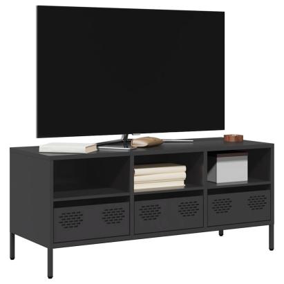 Dulap TV, negru, 101,5x39x43,5 cm, oțel laminat la rece GartenMobel Dekor