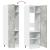 Dulap frigider, gri beton, 60 x 57 x 207 cm, lemn prelucrat GartenMobel Dekor
