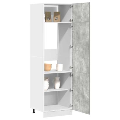 Dulap frigider, gri beton, 60 x 57 x 207 cm, lemn prelucrat GartenMobel Dekor