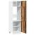 Dulap de frigider, Lemn vechi, 60x57x207 cm, lemn prelucrat GartenMobel Dekor