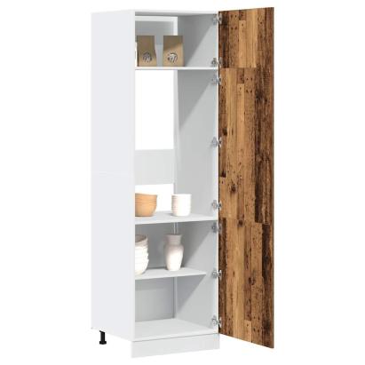 Dulap de frigider, Lemn vechi, 60x57x207 cm, lemn prelucrat GartenMobel Dekor