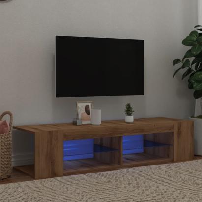 Dulap TV cu LED stejar artizanal 135x39x30 cm lemn prelucrat GartenMobel Dekor