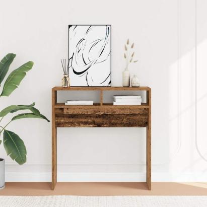Masă consolă, Lemn vechi, 78x30x80 cm, PAL GartenMobel Dekor