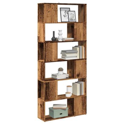 Bibliotecă/Separator de cameră, Lemn vechi, 80x24x186 cm GartenMobel Dekor