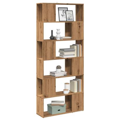 Bibliotecă/Separator de cameră, Stejar artizanal, 80x24x186 cm GartenMobel Dekor