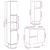 Set mobilier de baie, 3 piese, gri beton, lemn compozit GartenMobel Dekor