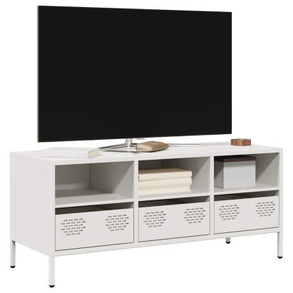 Dulap TV, alb, 101,5x39x43,5 cm, oțel laminat la rece GartenMobel Dekor