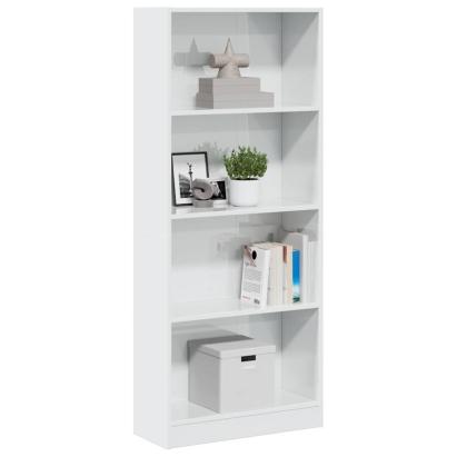 Bibliotecă, alb extralucios, 60x24x143 cm, lemn prelucrat GartenMobel Dekor