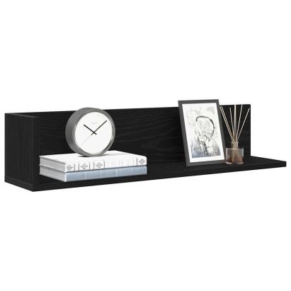 Rafturi de perete 2 buc. negru, 75x16,5x16,5 cm, lemn prelucrat GartenMobel Dekor