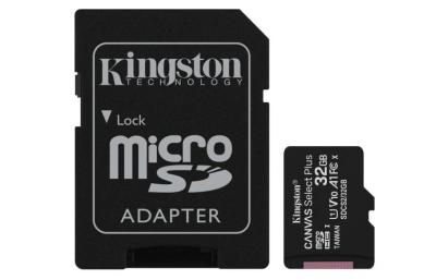 Kingston microSDHC Canvas Select Plus 32GB UHS-I/C10/V10/A1 SafetyGuard Surveillance