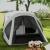 Cort camping, 4 persoane, impermeabil, cu vestibul, ferestre, geanta, gri, 430x300x190 cm GartenVIP DiyLine