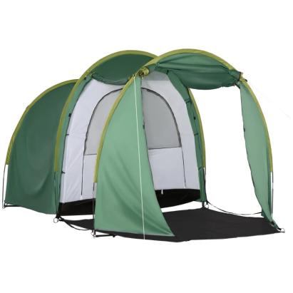 Cort camping, 4-6 persoane, impermeabil, material Oxford, cu vestibul, husa, verde, 410x240x195 cm GartenVIP DiyLine