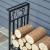 Suport lemne semineu pentru interior/exterior, metalic, negru, cu 4 accesorii, baza inaltata, 75x30x60 cm GartenVIP DiyLine