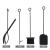 Suport lemne semineu pentru interior/exterior, metalic, negru, cu 4 accesorii, 2 carlige detasabile, 84x33x76 cm GartenVIP DiyLine