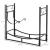 Suport lemne semineu pentru interior/exterior, metalic, negru, cu 4 accesorii, 2 carlige detasabile, 84x33x76 cm GartenVIP DiyLine