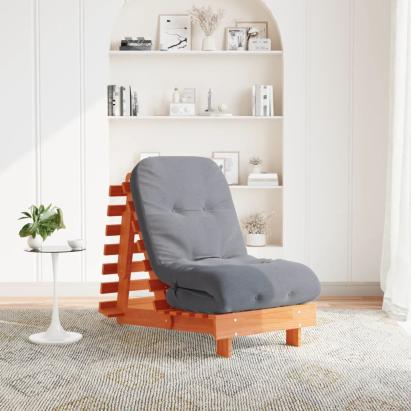Canapea futon cu saltea, maro, 60x206x11 cm, lemn masiv de pin GartenMobel Dekor