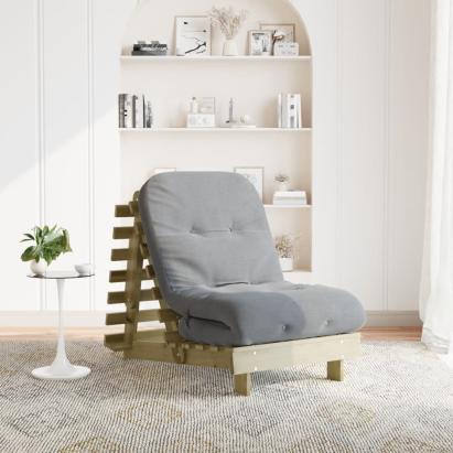 Canapea futon cu saltea, 70x206x11 cm, lemn de pin tratat GartenMobel Dekor
