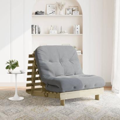 Canapea futon cu saltea, 80x206x11 cm, lemn de pin tratat GartenMobel Dekor