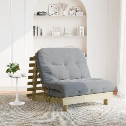 Canapea futon cu saltea, 100x206x11 cm, lemn de pin tratat GartenMobel Dekor