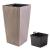 Ghiveci decorativ de flori, Prosperplast, Rato, imitatie ratan, patrat, cafeniu, 32.5x32.5x61 cm GartenVIP DiyLine