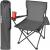 Scaun pliabil gradina, camping, pescuit, gri, cu suport pahar/sticla, husa, max 100 kg, 80x44x80 cm, Trizand GartenVIP DiyLine