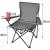 Scaun pliabil gradina, camping, pescuit, gri, cu suport pahar/sticla, husa, max 100 kg, 80x44x80 cm, Trizand GartenVIP DiyLine