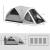 Cort camping, 4 persoane, impermeabil, cu vestibul, ferestre, geanta, gri, 430x300x190 cm GartenVIP DiyLine