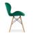 Set masa rotunda stil scandinav + 2 scaune Lago catifea verde, Artool, MDF negru si lemn, 60x72 cm GartenVIP DiyLine