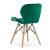 Set masa rotunda stil scandinav + 2 scaune Lago catifea verde, Artool, MDF negru si lemn, 60x72 cm GartenVIP DiyLine