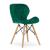 Set masa rotunda stil scandinav + 2 scaune Lago catifea verde, Artool, MDF negru si lemn, 60x72 cm GartenVIP DiyLine
