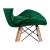 Set masa rotunda stil scandinav + 2 scaune Lago catifea verde, Artool, MDF negru si lemn, 60x72 cm GartenVIP DiyLine