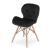 Set masa rotunda stil scandinav + 2 scaune Lago catifea, Artool, MDF si lemn, alb si negru, 60x72 cm GartenVIP DiyLine