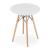 Set masa rotunda stil scandinav + 2 scaune Lago catifea, Artool, MDF si lemn, alb si negru, 60x72 cm GartenVIP DiyLine