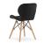 Set masa rotunda stil scandinav + 2 scaune Lago catifea, Artool, MDF si lemn, alb si negru, 60x72 cm GartenVIP DiyLine