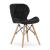 Set masa rotunda stil scandinav + 2 scaune Lago catifea, Artool, MDF si lemn, alb si negru, 60x72 cm GartenVIP DiyLine