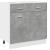 Dulap inferior cu sertar, gri beton, 80 x 46 x 81,5 cm, PAL GartenMobel Dekor