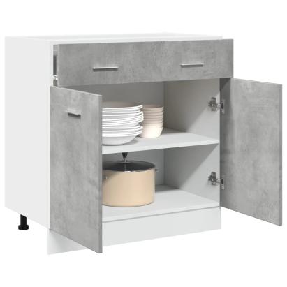 Dulap inferior cu sertar, gri beton, 80 x 46 x 81,5 cm, PAL GartenMobel Dekor