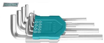 TOTAL - SET 9 CHEI IMBUS HEXAGONALE: 1.5-10MM, CR-V (INDUSTRIAL) PowerTool TopQuality