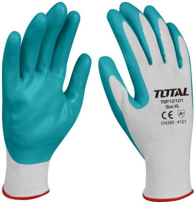 TOTAL - MANUSI DE PROTECTIE - NITRIL + TEXTIL - XL PowerTool TopQuality