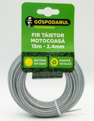 Fir taietor cu insertie metalica 15m - 2.4mm (sectiune rotunda) (MC) PowerTool TopQuality