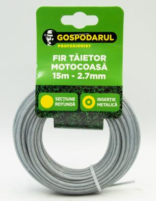 Fir taietor cu insertie metalica 15m - 2.7mm (sectiune rotunda) (MC) PowerTool TopQuality