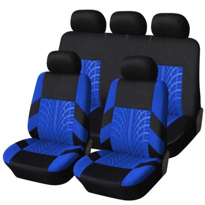 Set Huse Scaune Auto RoGroup Mesh, cu fermoare pentru bancheta rabatabila, 9 Bucati, culoare negru si albastru Automobile ProTravel