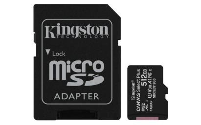 Card de memorie MicroSD 512GB, Adaptor SD, Class 10 - Kingston Select Plus SafetyGuard Surveillance