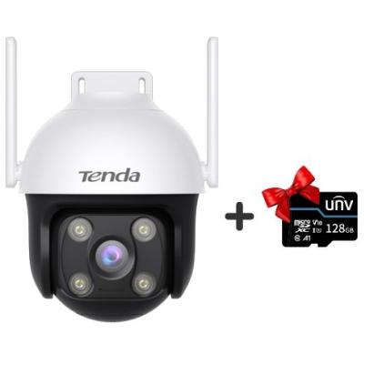 Camera supraveghere Dual Light IP Wi-Fi Pan Tilt 4MP IR 30m WL 30m microfon difuzor Tenda TND-RH7-WCA +  cadou card memorie 128GB SafetyGuard Surveillance