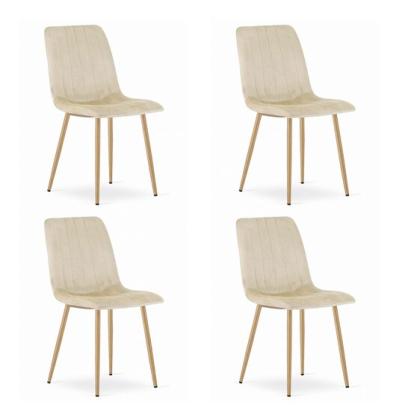 Set 4 scaune bucatarie/living, Artool, Lava, catifea, metal, bej deschis, 45x55x86 cm GartenVIP DiyLine