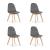 Set 4 scaune bucatarie/living, Artool, Bora, catifea, lemn, gri inchis, 44.5x54x81.5 cm GartenVIP DiyLine