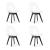 Set 4 scaune bucatarie/living, Artool, Mark, PP, lemn, transparent si negru, 49x43x82 cm GartenVIP DiyLine