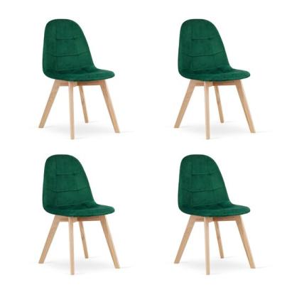 Set 4 scaune bucatarie/living, Artool, Bora, catifea, lemn, verde, 44.5x54x81.5 cm GartenVIP DiyLine